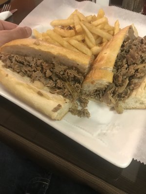 Cheesesteak with fries