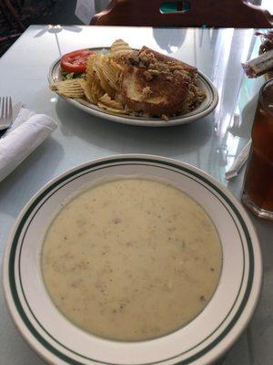 Clam Chowder Crab Sandwich