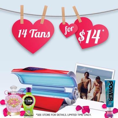 Best Sale of the Year! 14 tans for $14 with lotion purchase!