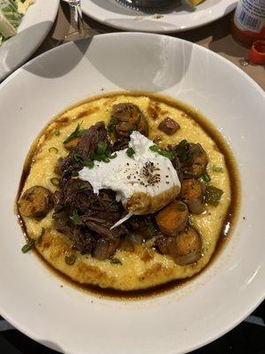 Beef cheeks and grits