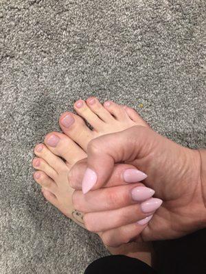 Beautiful work on my dip and gel pedicure