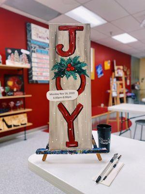 10X30 Joy Christmas Sign painting.