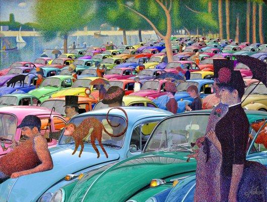 "Sunday Afternoon, Looking for the Car" 39"x52" canvas prints, cards available