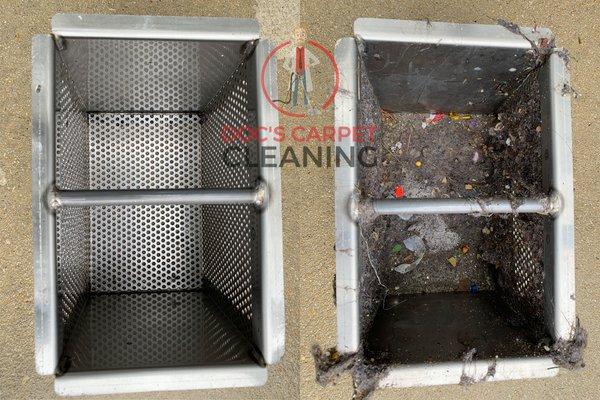 What is what's hiding in your carpet. this is the truckmount filter basket looks like after only 3 rooms and stairs!