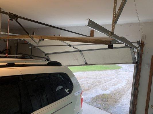 Garage door falling off