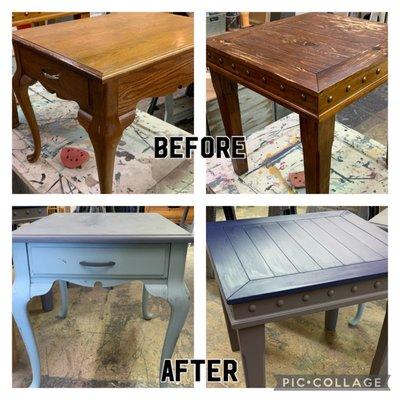 Before and after pic of furniture