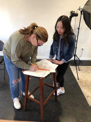 Amazing Ann is always working closely with her student! Ann is working line by line with my daughter for her self tape audition!!!