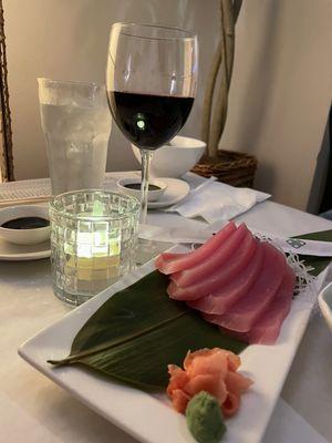 House Cab and Tuna Sashimi