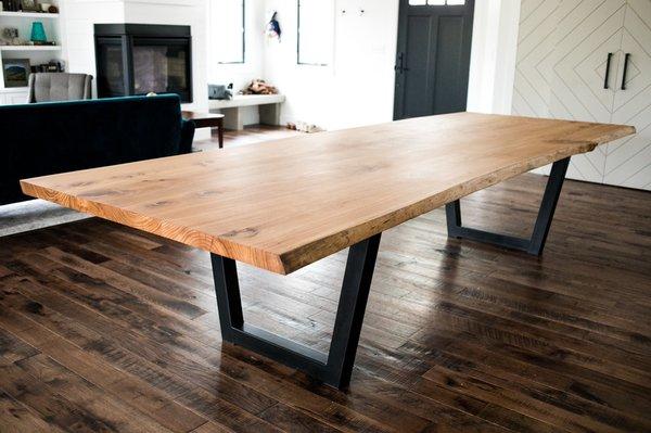 12' x 4' Live edge elm dining table