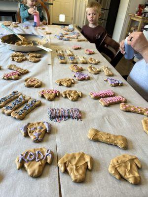 Decorated dog cookies