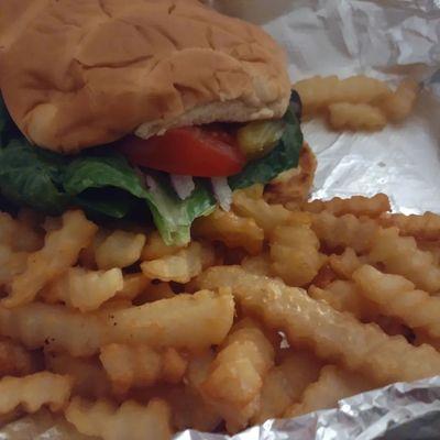 Cheeseburger and fries