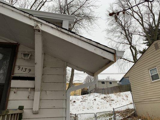 New fascia board and gutter.