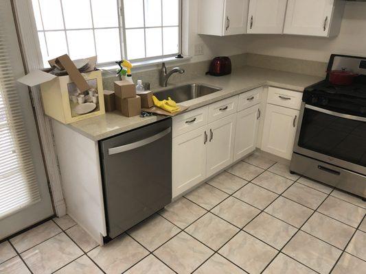 Mold remediation complete with new cabinets and countertops