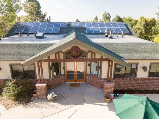 Our campus - the first school in Littleton to be significantly solar powered!