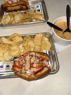 Lobster roll and tomato bisque