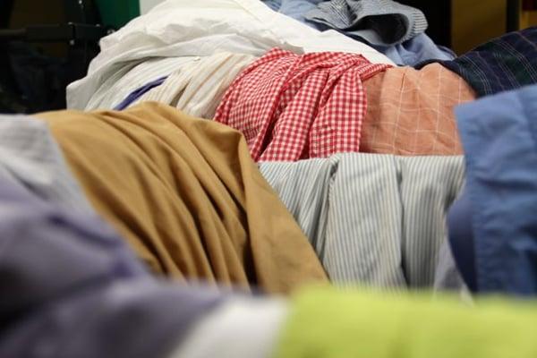 Dirty clothes at Mrs. Cleaners.