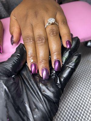 Purple Chrome Nails