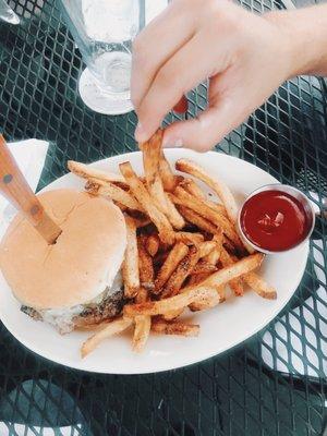 ESG Burger and fries