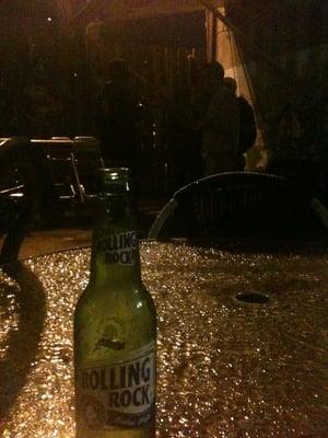 Rain, Rolling Rock, reprobates.