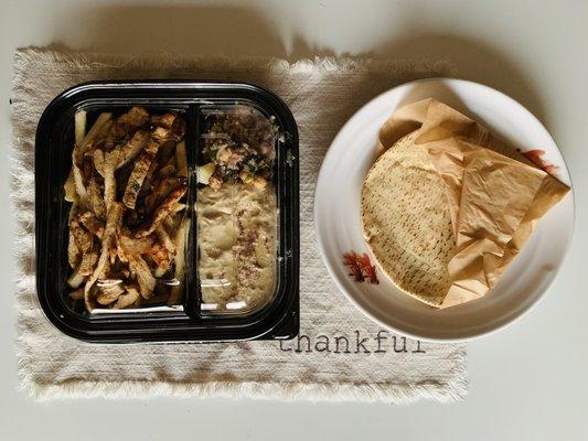 1 Protein Plate French Fries Shawarma Organic Quinoa Salad  Fresh Pita Bread