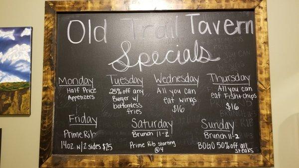 Interesting specials - enough to make me wish this place was closer to where we live.