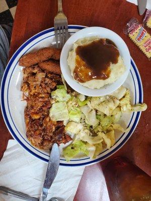 Barbecue lunch plate