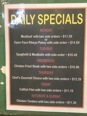 Daily Specials