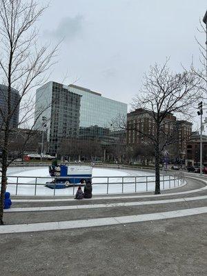 Ice at Rosa Parks Circle