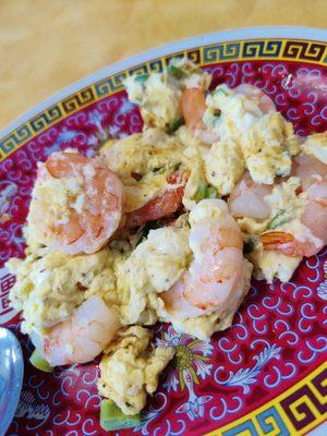 Shrimp and egg omelette