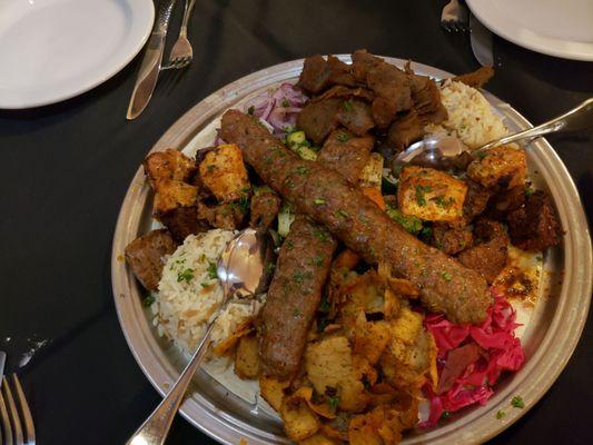 The family platter. I helped myself to a chicken kebab and beef kebab peace before I thought to snap a picture : )