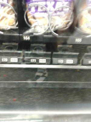 As you can see this would manipulate anyone that is new to vending machines.Nothing is in the slots below the cinnamon rolls