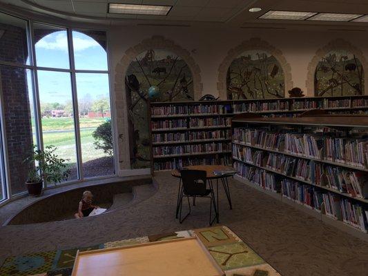 Children's section, story time corner