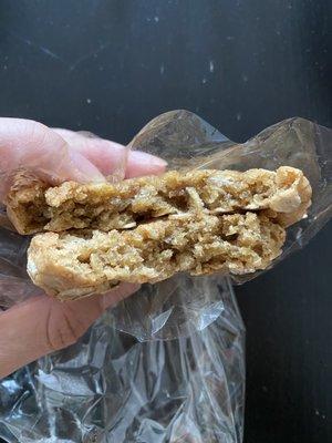 Oat and peanut butter cookie sandwich