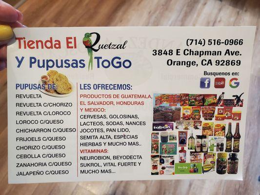 Lots of pupusas to choose from!