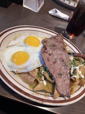 Chilaquiles with steak