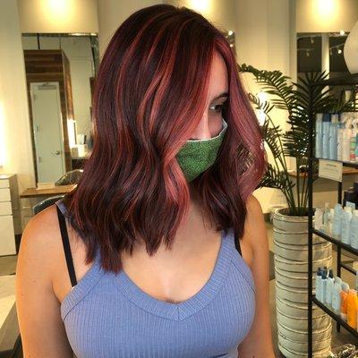 Fall into this beautiful multidimensional spicy auburn for the cooler weather. Hair by Megan