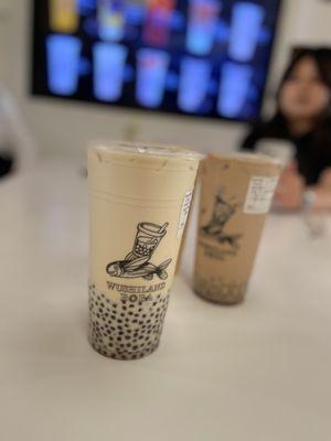 Jasmine Green Milk Tea, Roasted Oolong Milk Tea