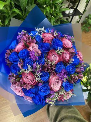 blue and purple lovely bouquet