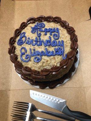 Beautiful and delicious  2 layer German Chocolate cake!!!