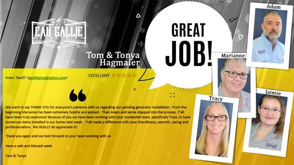 Thanks Tom and Tonya for such a great review!