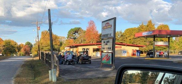 One of many side by side groups that gather at the store before hitting the many trails.