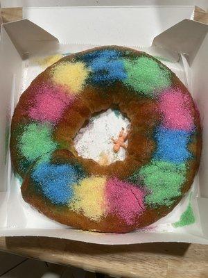 King cake - plain with Easter colors