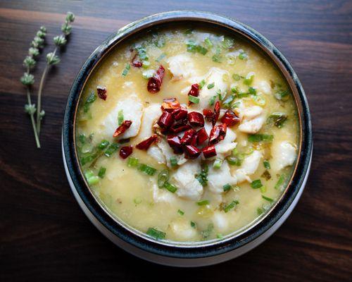 Szechuan Fish Fillet w/ Pickled Cabbage in House Broth