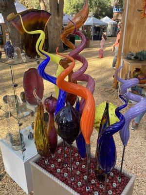 Colorful Art Glass Sculptures, Each sold separately and priced differently.