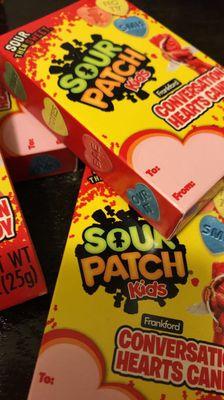 Sour patch conversation hearts instead of those nasty hard ones