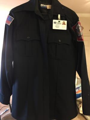 My uniform for emt school. I think they did great. What a sweet lady.