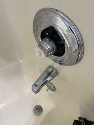 The broken shower knob.