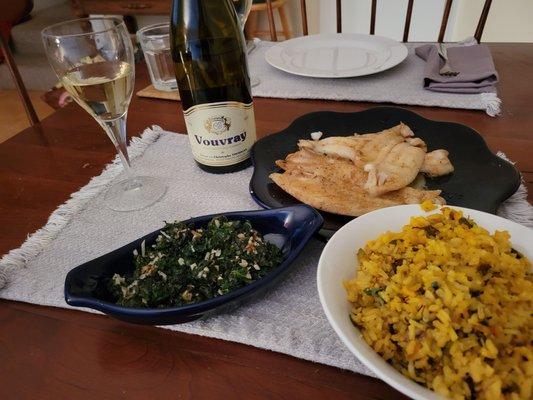 A perfect pairing for grey sole, rice and spinach. Thank you again  for suggesting, a lovely  affordable wine for dinner.