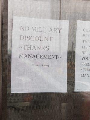 Really? Not a problem they don't offer it. But this sign is just poor management.