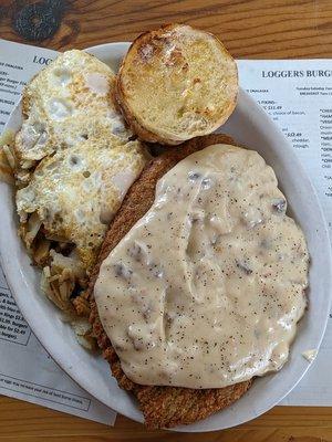 The chicken fried steak is massive and will feed me for three days!!